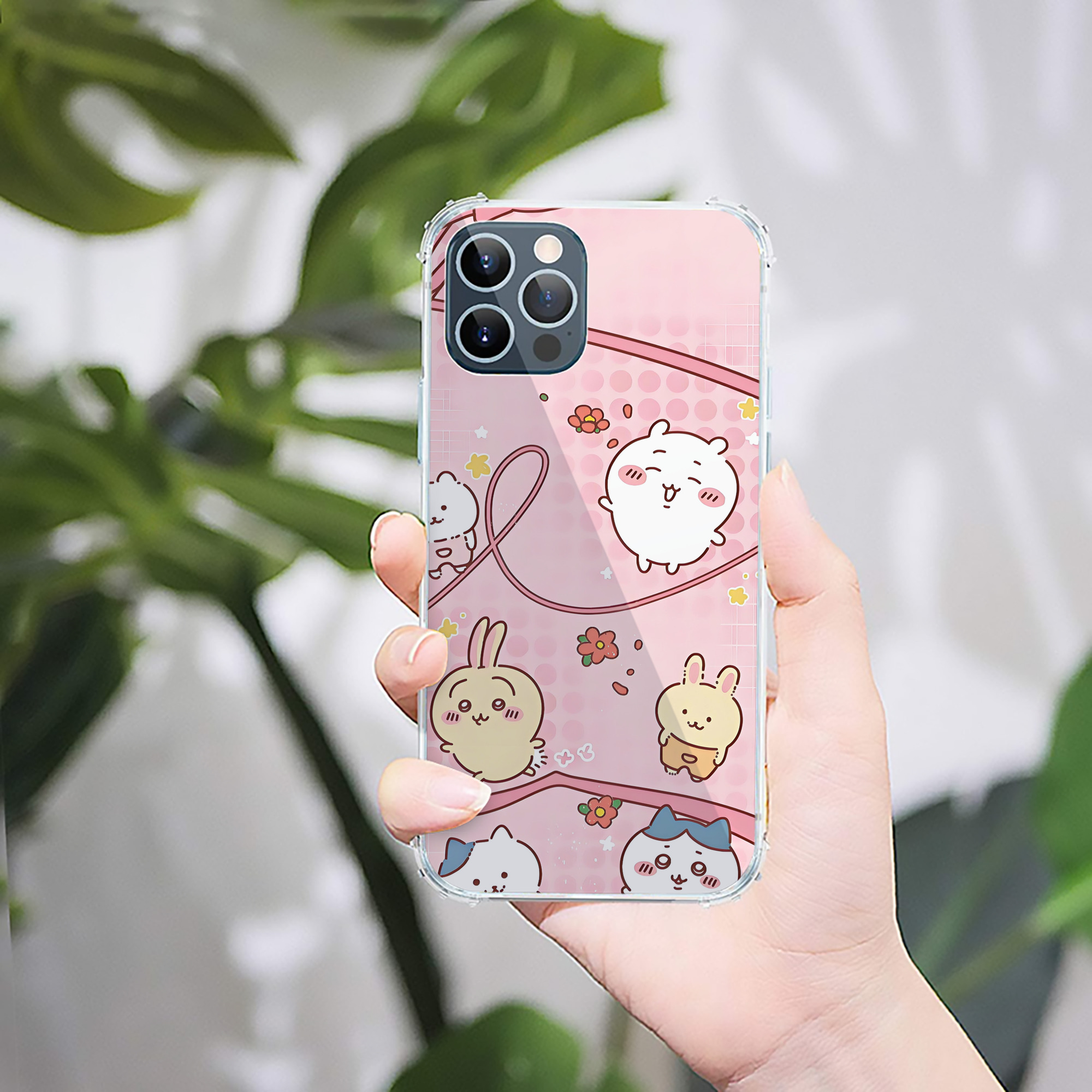 （画像用） ちいかわ Chii-kawa 【iPhone 12シリーズ対応】透明スマホケース（クリアソフトケース）
